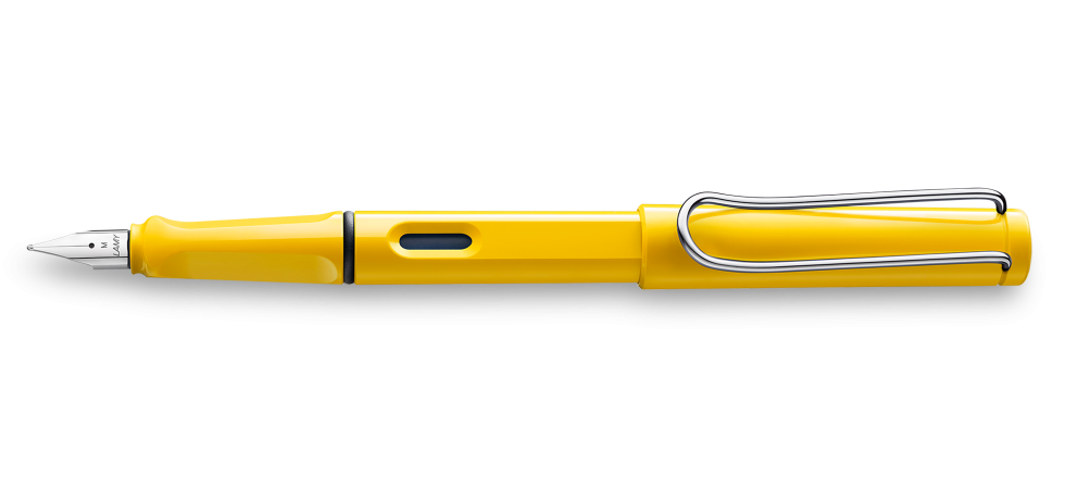 Lapicera Pluma Safari Amarillo TF, TM azul Lamy